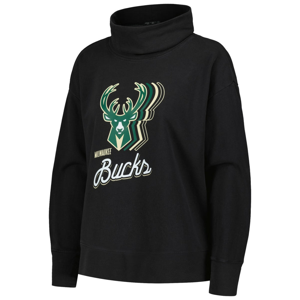 Black Milwaukee Bucks Levelwear Women's Sunset Pullover Sweatshirt | NBA