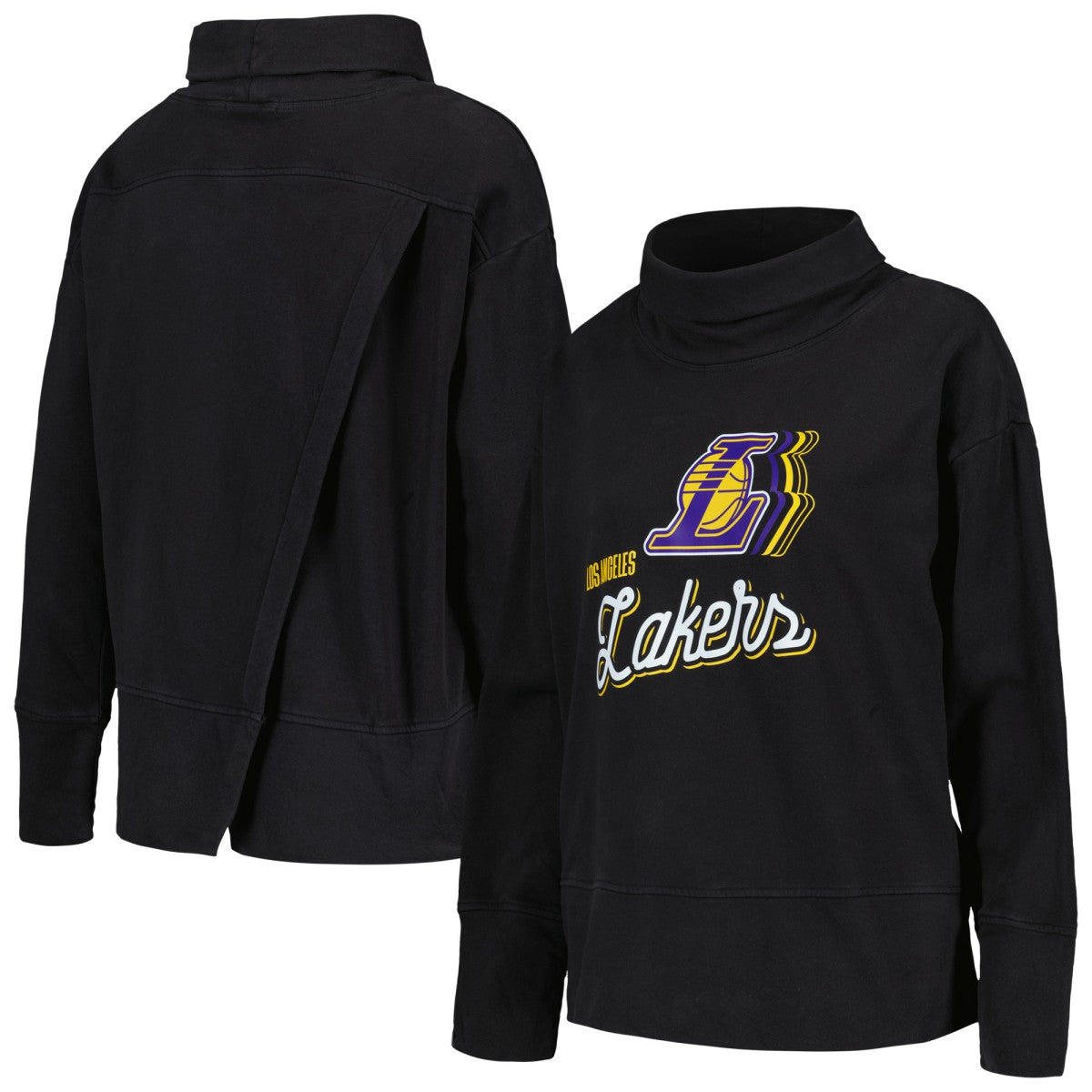 Black Los Angeles Lakers Levelwear Women's Sunset Pullover Sweatshirt | NBA