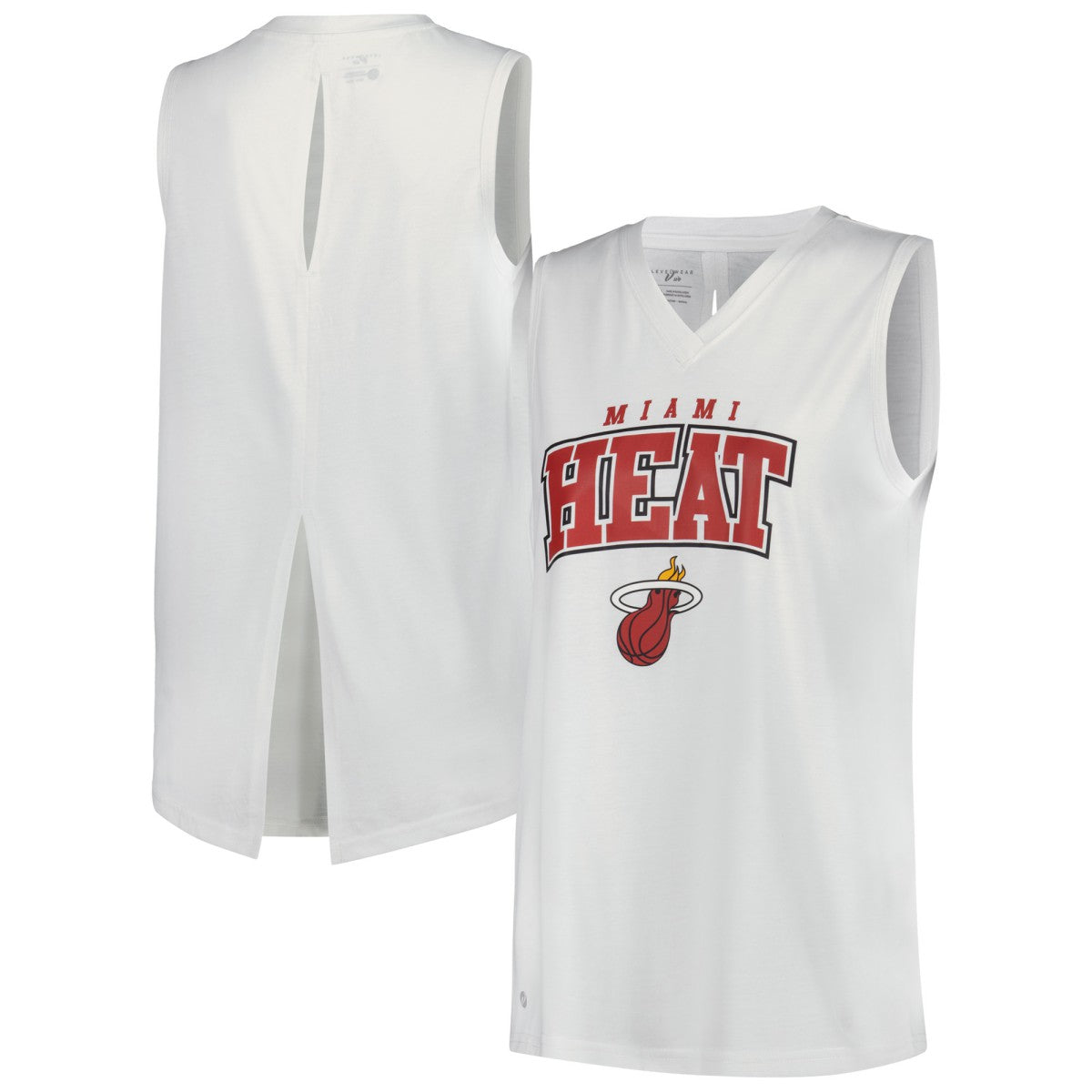 White Miami Heat Levelwear Women's Paisley Peekaboo Tank Top | NBA