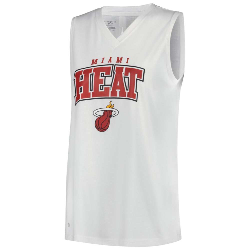 White Miami Heat Levelwear Women's Paisley Peekaboo Tank Top | NBA
