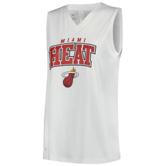 White Miami Heat Levelwear Women's Paisley Peekaboo Tank Top | NBA