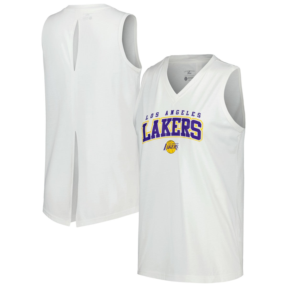 White Los Angeles Lakers Levelwear Women's Paisley Peekaboo Tank Top | NBA