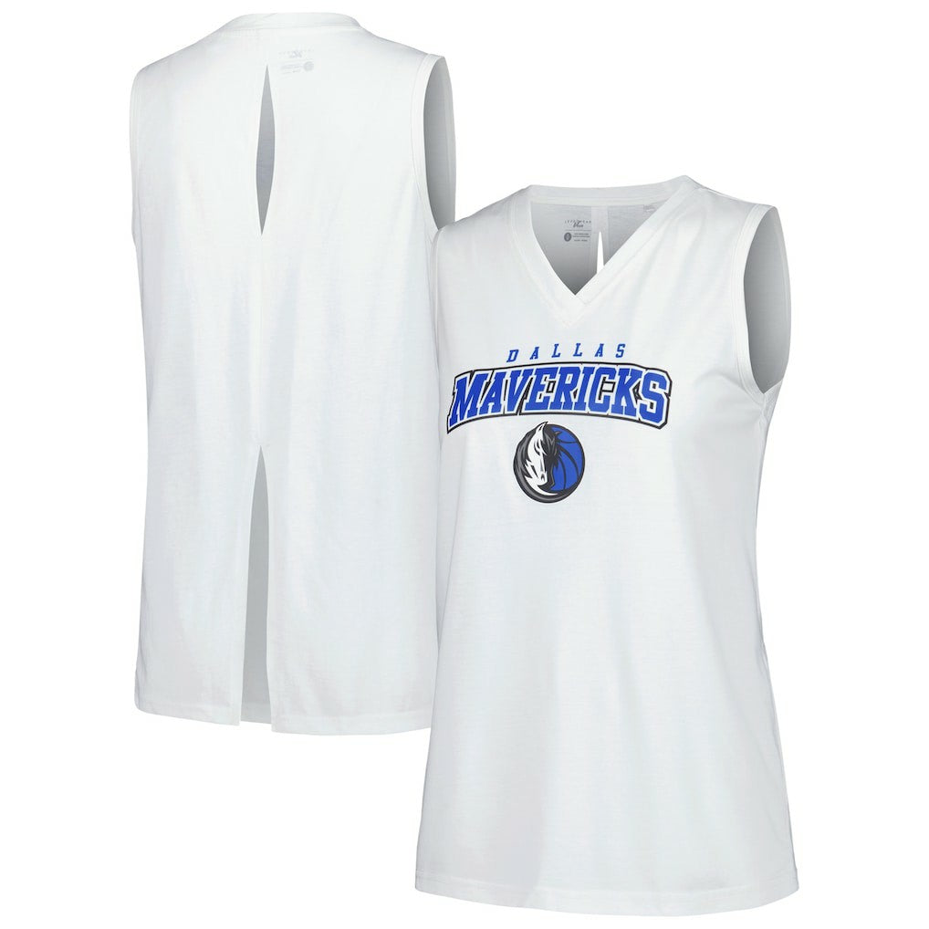 White Dallas Mavericks Levelwear Women's Paisley Peekaboo Tank Top sale | NBA