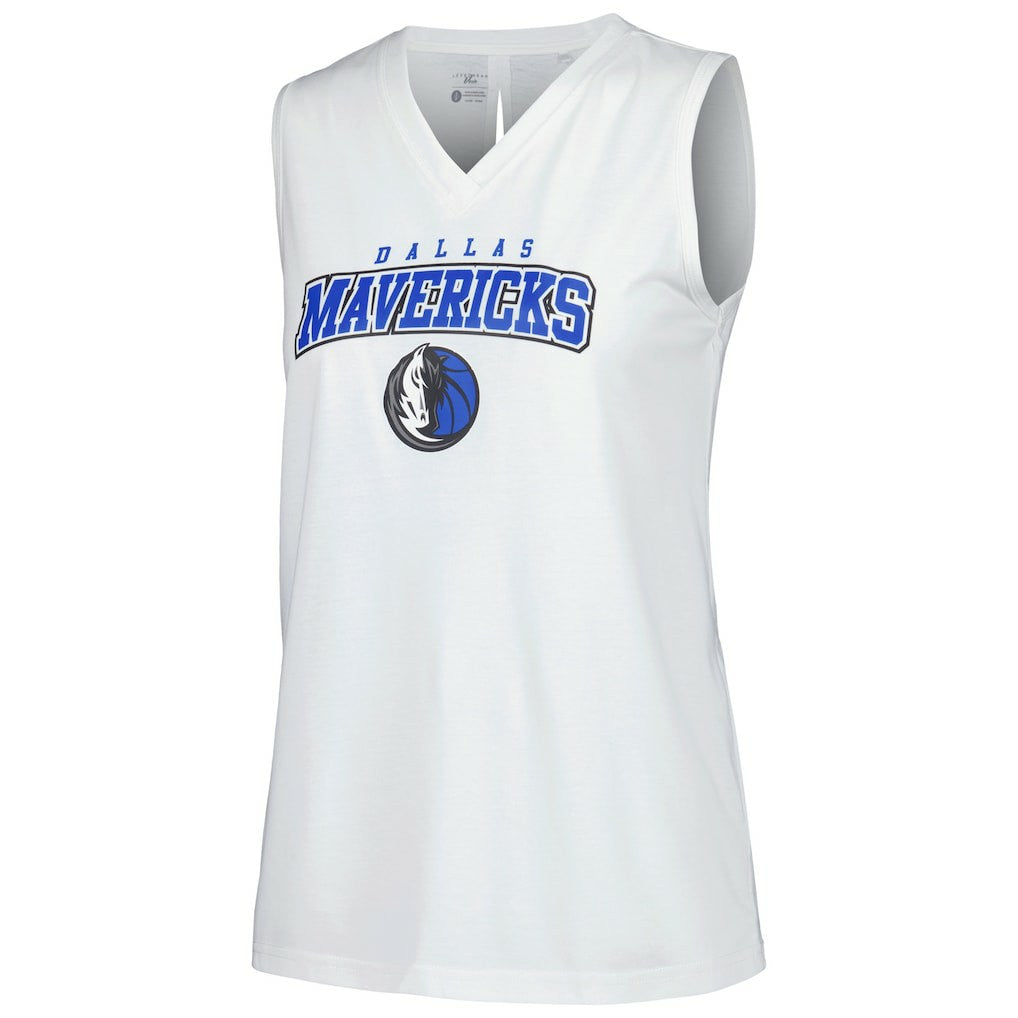 White Dallas Mavericks Levelwear Women's Paisley Peekaboo Tank Top sale | NBA