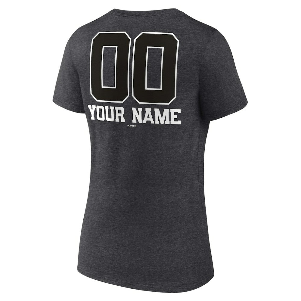 Miami Marlins Women's Personalized Monochrome Name & Number V-Neck T-Shirt - MLB T-shirts
