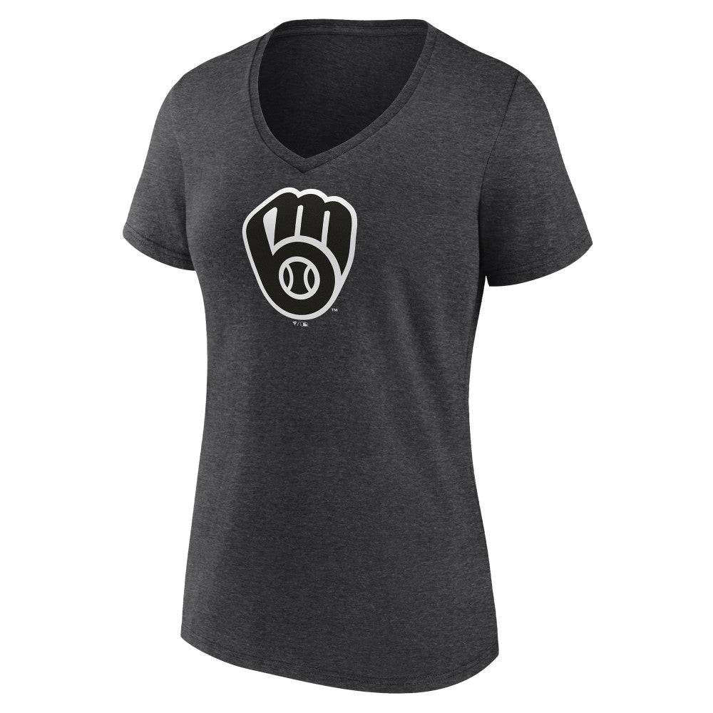 Milwaukee Brewers Women's Personalized Monochrome Name & Number V-Neck T-Shirt - MLB T-shirts