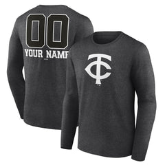 Minnesota Twins Personalized Monochrome Name & Number Long Sleeve T-Shirt - MLB T-shirts