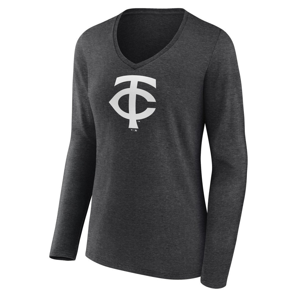 Minnesota Twins Women's Personalized Monochrome Name & Number Long Sleeve V-Neck T-Shirt - MLB T-shirts
