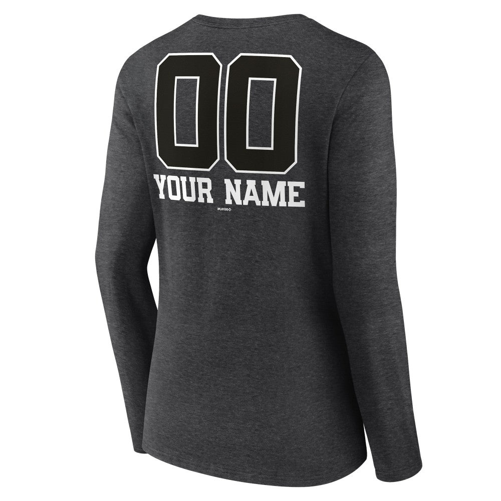 Minnesota Twins Women's Personalized Monochrome Name & Number Long Sleeve V-Neck T-Shirt - MLB T-shirts