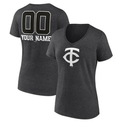 Minnesota Twins Women's Personalized Monochrome Name & Number V-Neck T-Shirt - MLB T-shirts