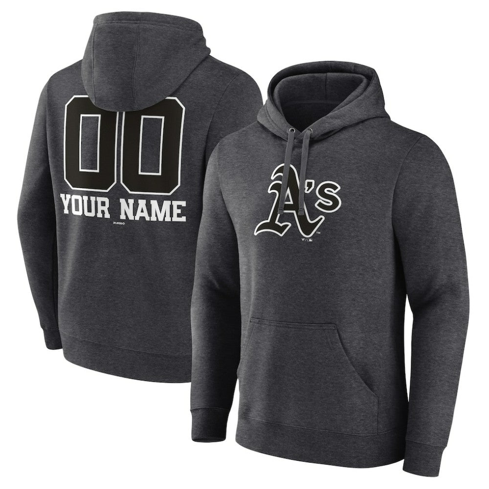 Athletics Personalized Monochrome Name & Number Pullover Hoodie - MLB Hoodies