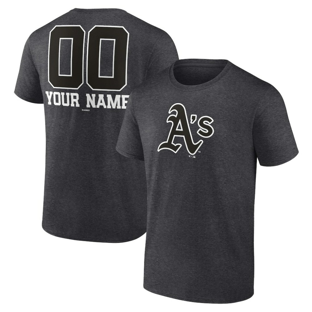 Athletics Personalized Monochrome Name & Number T-Shirt - MLB T-shirts