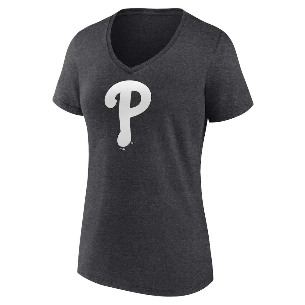 Philadelphia Phillies Women's Personalized Monochrome Name & Number V-Neck T-Shirt - MLB T-shirts