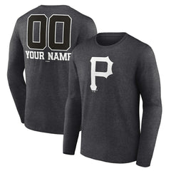 Pittsburgh Pirates Personalized Monochrome Name & Number Long Sleeve T-Shirt - MLB T-shirts