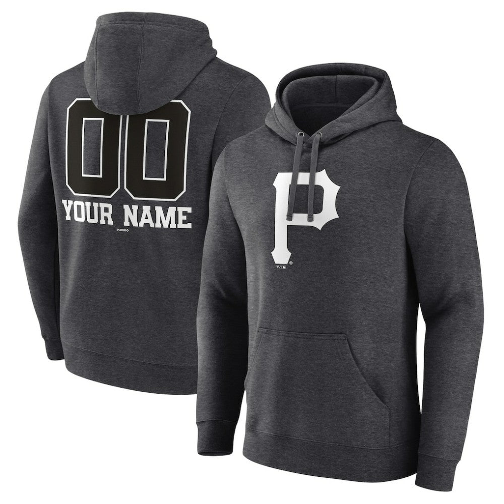 Pittsburgh Pirates Personalized Monochrome Name & Number Pullover Hoodie - MLB Hoodies