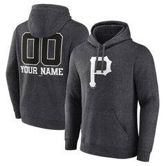 Pittsburgh Pirates Personalized Monochrome Name & Number Pullover Hoodie - MLB Hoodies