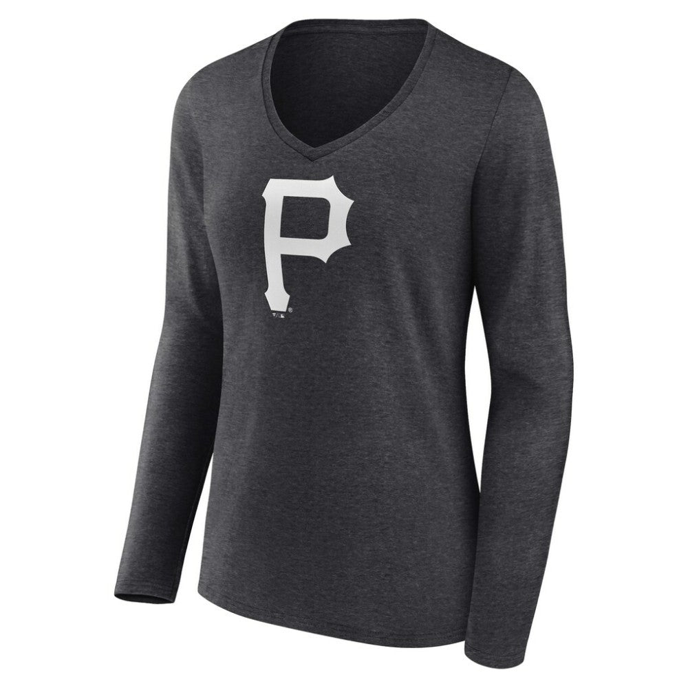 Pittsburgh Pirates Women's Personalized Monochrome Name & Number Long Sleeve V-Neck T-Shirt - MLB T-shirts