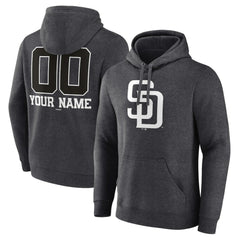 San Diego Padres Personalized Monochrome Name & Number Pullover Hoodie - MLB Hoodies
