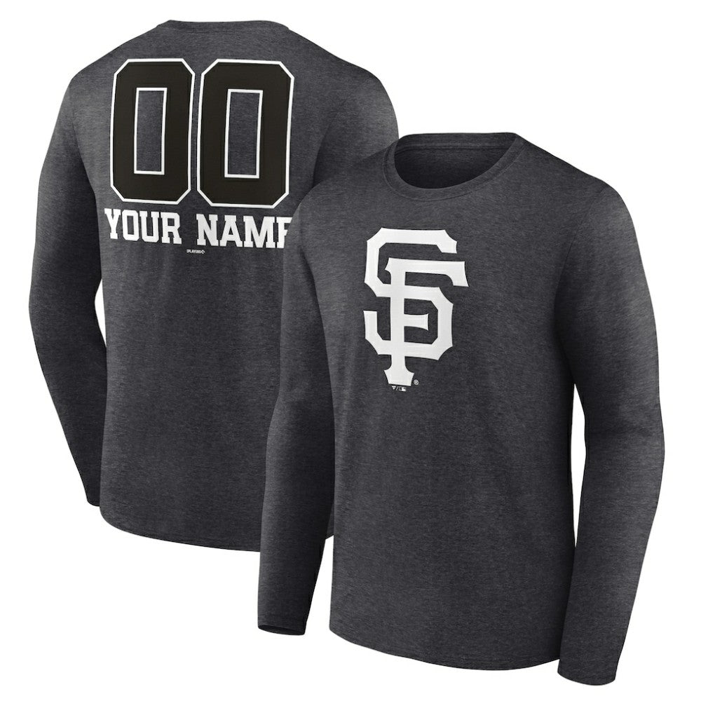 San Francisco Giants Personalized Monochrome Name & Number Long Sleeve T-Shirt - MLB T-shirts