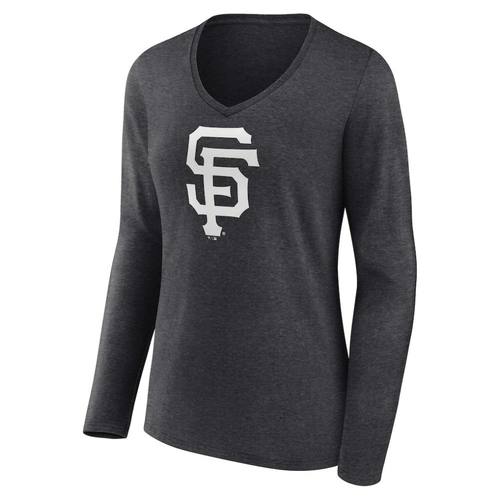 San Francisco Giants Women's Personalized Monochrome Name & Number Long Sleeve V-Neck T-Shirt - MLB T-shirts