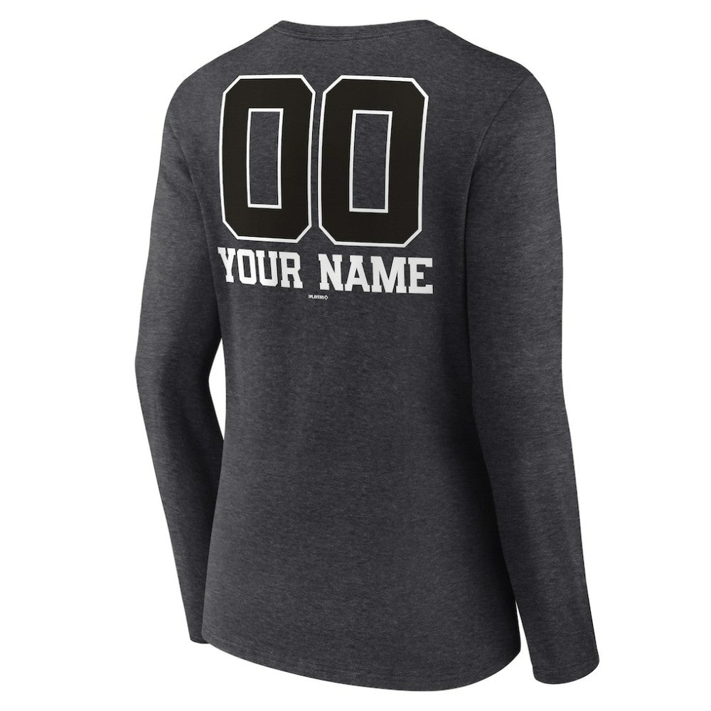 San Francisco Giants Women's Personalized Monochrome Name & Number Long Sleeve V-Neck T-Shirt - MLB T-shirts