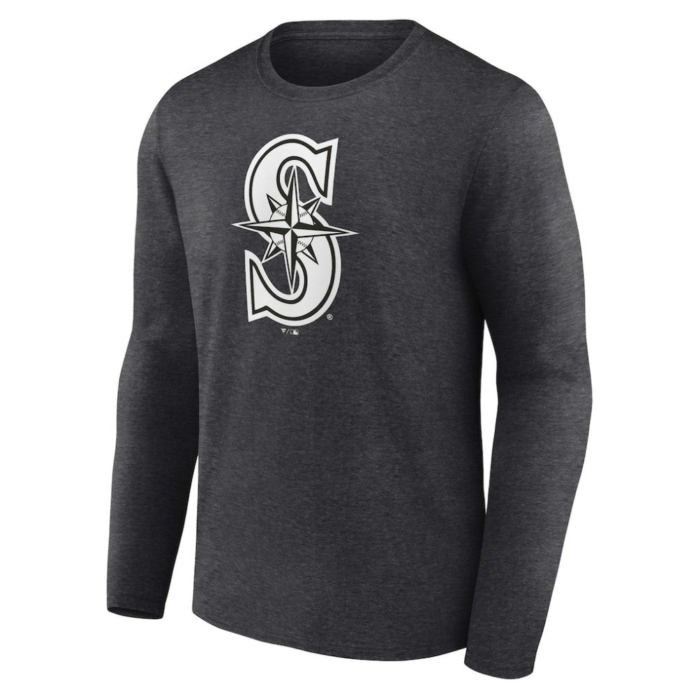 Seattle Mariners Personalized Monochrome Name & Number Long Sleeve T-Shirt - MLB T-shirts