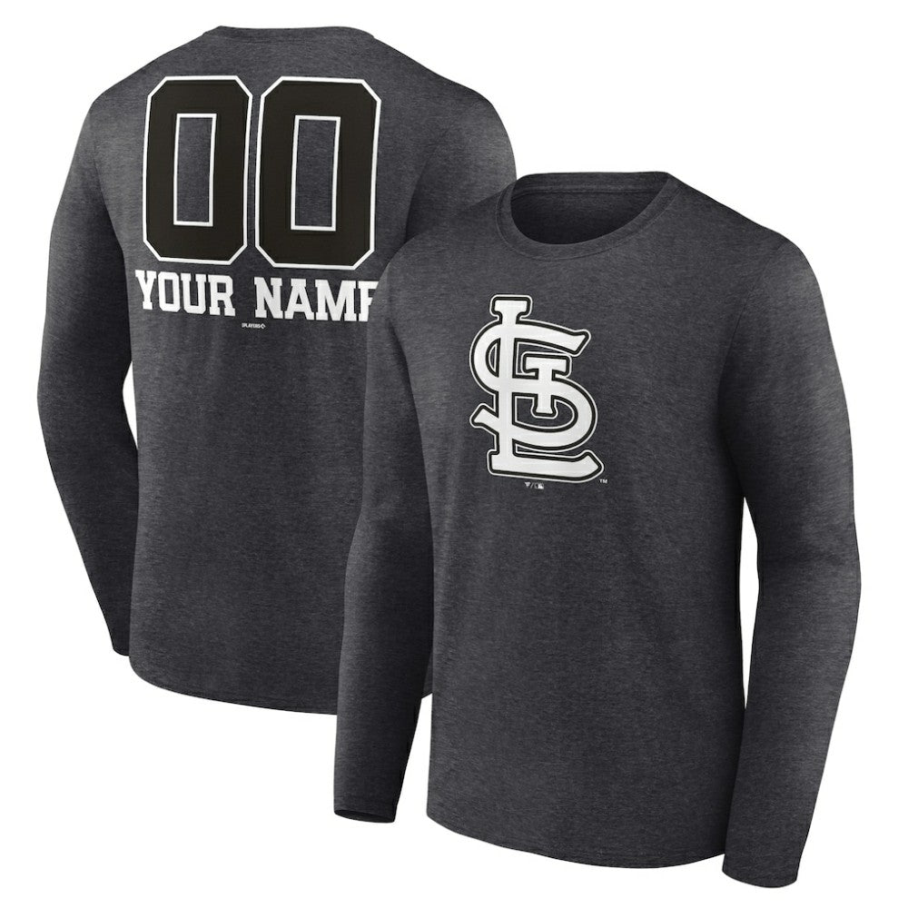 St. Louis Cardinals Personalized Monochrome Name & Number Long Sleeve T-Shirt - MLB T-shirts