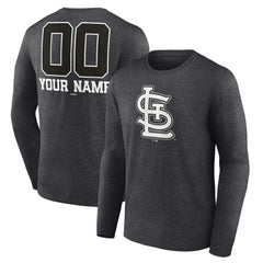St. Louis Cardinals Personalized Monochrome Name & Number Long Sleeve T-Shirt - MLB T-shirts