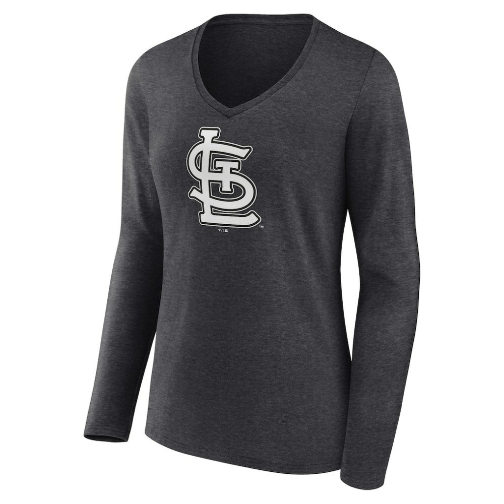 St. Louis Cardinals Women's Personalized Monochrome Name & Number Long Sleeve V-Neck T-Shirt - MLB T-shirts