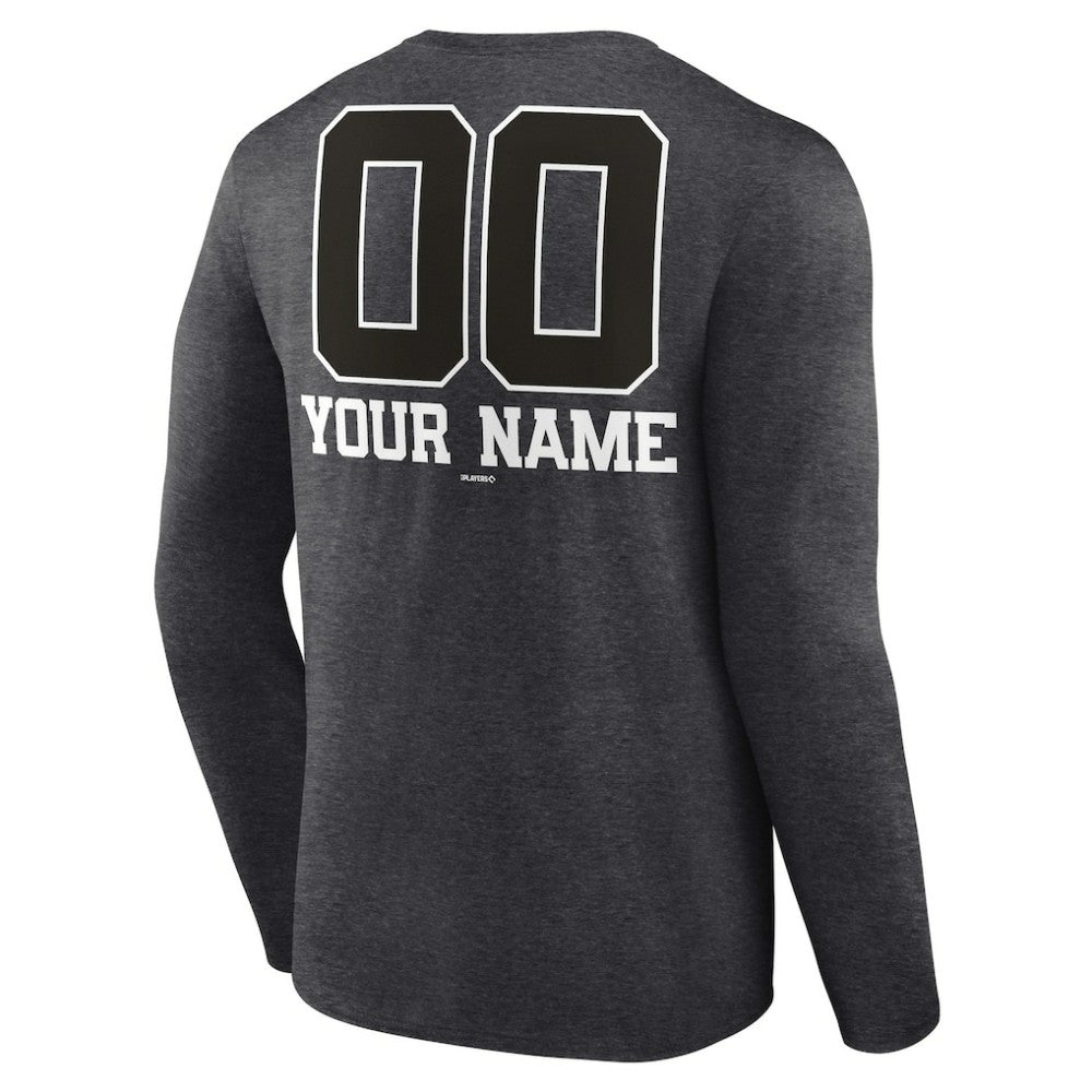 Washington Nationals Personalized Monochrome Name & Number Long Sleeve T-Shirt - MLB T-shirts