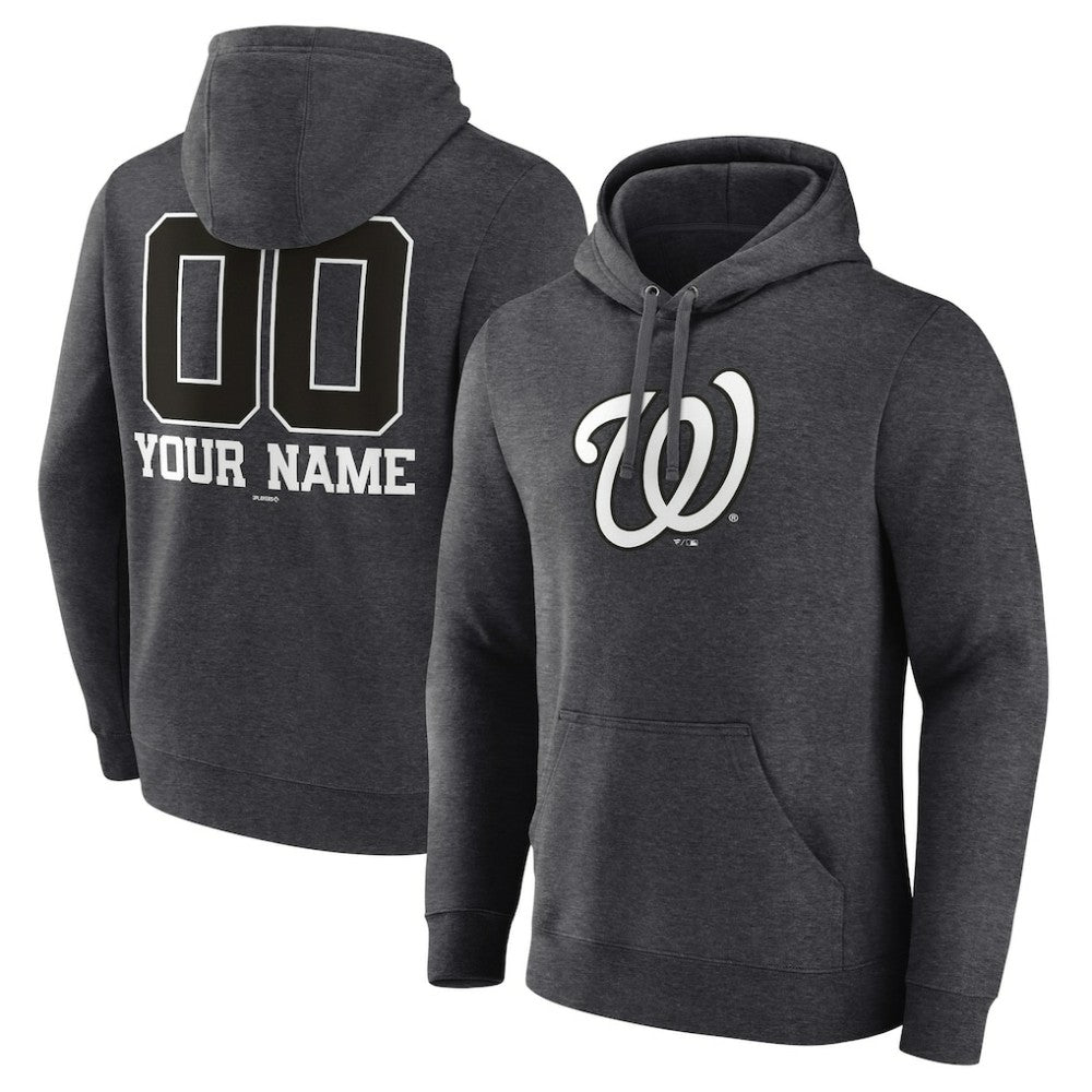 Washington Nationals Personalized Monochrome Name & Number Pullover Hoodie - MLB Hoodies