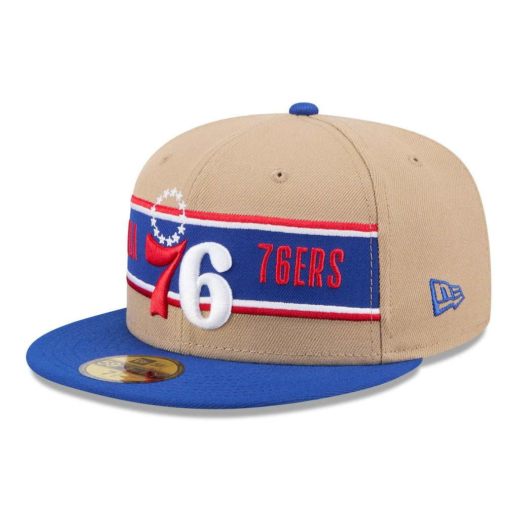 Tan/Royal Philadelphia 76ers 2024 NBA Draft 59FIFTY Fitted Hat | NBA