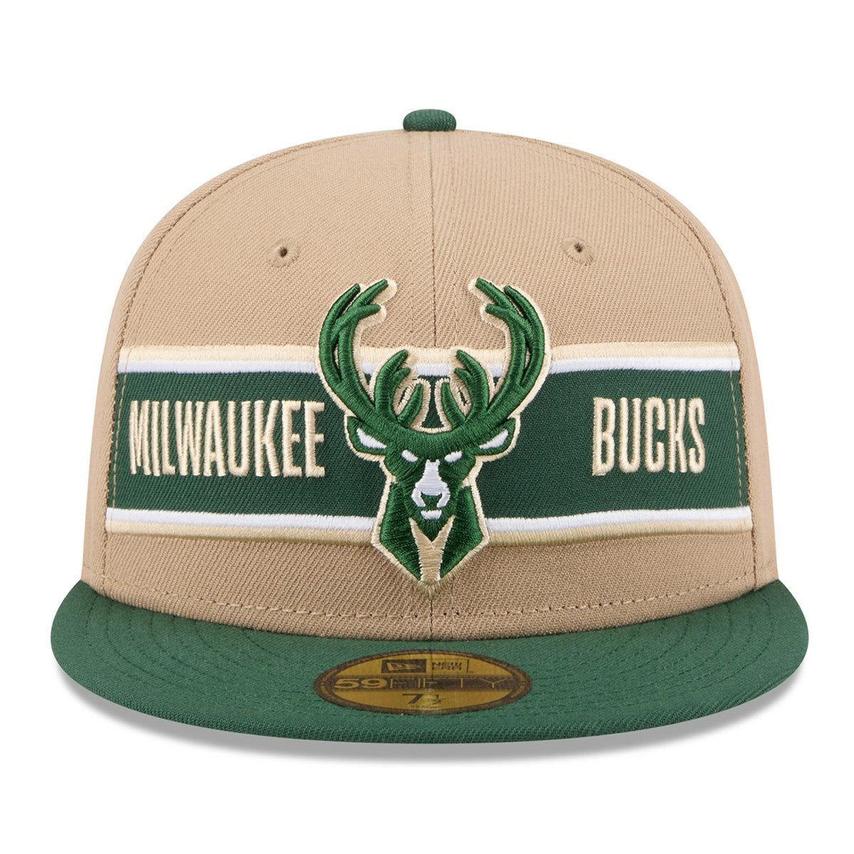 Tan/Hunter Green Milwaukee Bucks 2024 NBA Draft 59FIFTY Fitted Hat | NBA