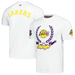 White Los Angeles Lakers FISLL Unisex Heritage Crest T-Shirt | NBA
