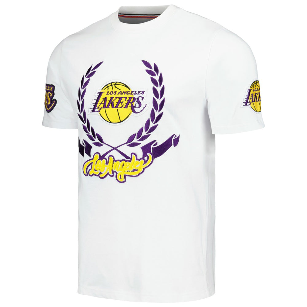 White Los Angeles Lakers FISLL Unisex Heritage Crest T-Shirt | NBA