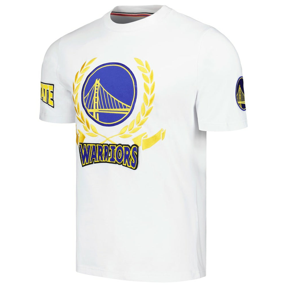 White Golden State Warriors FISLL Unisex Heritage Crest T-Shirt sale | NBA