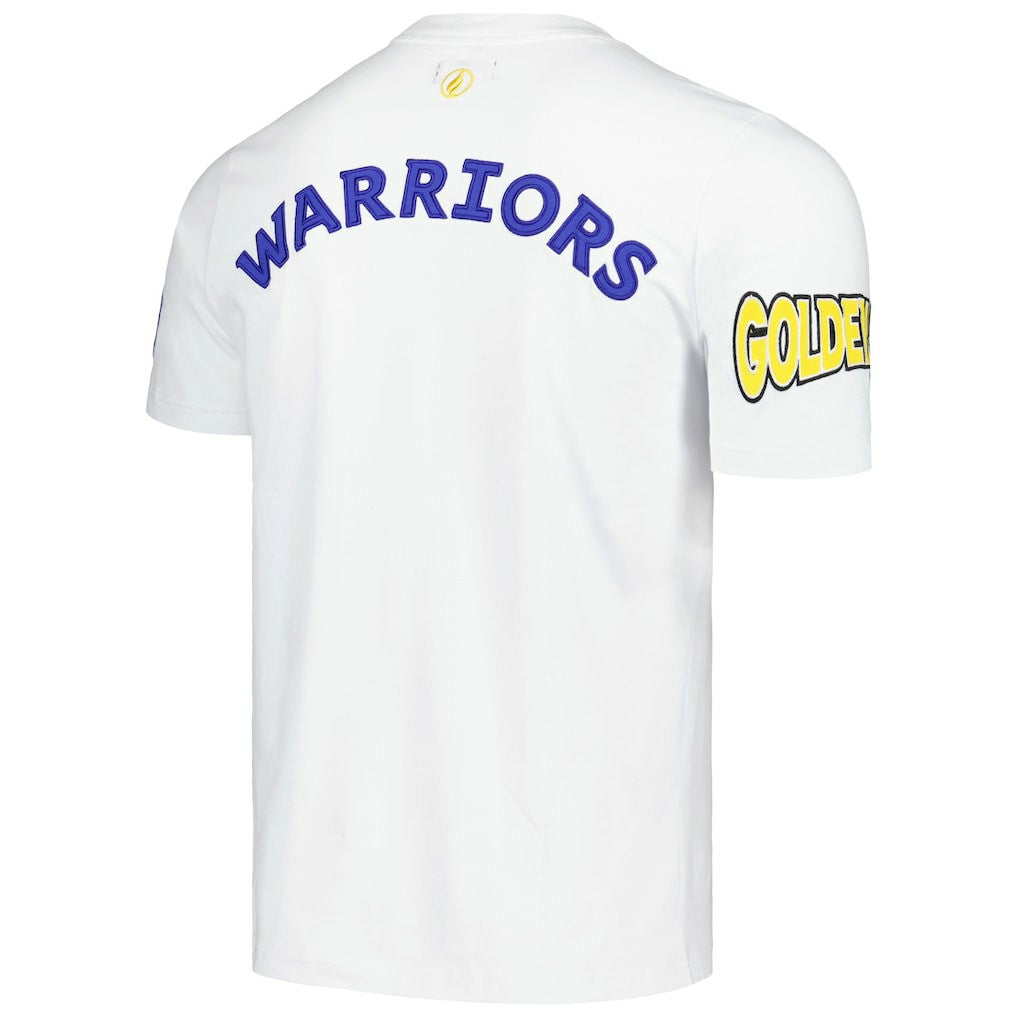 White Golden State Warriors FISLL Unisex Heritage Crest T-Shirt sale | NBA