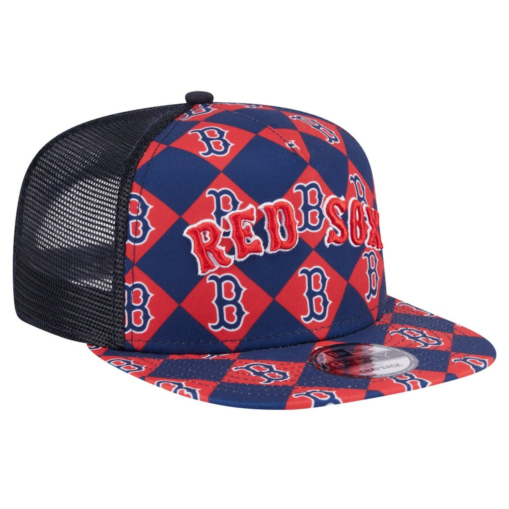 Boston Red Sox New Era Seeing Diamonds A-Frame Trucker 9FIFTY Snapback Hat - MLB Hats
