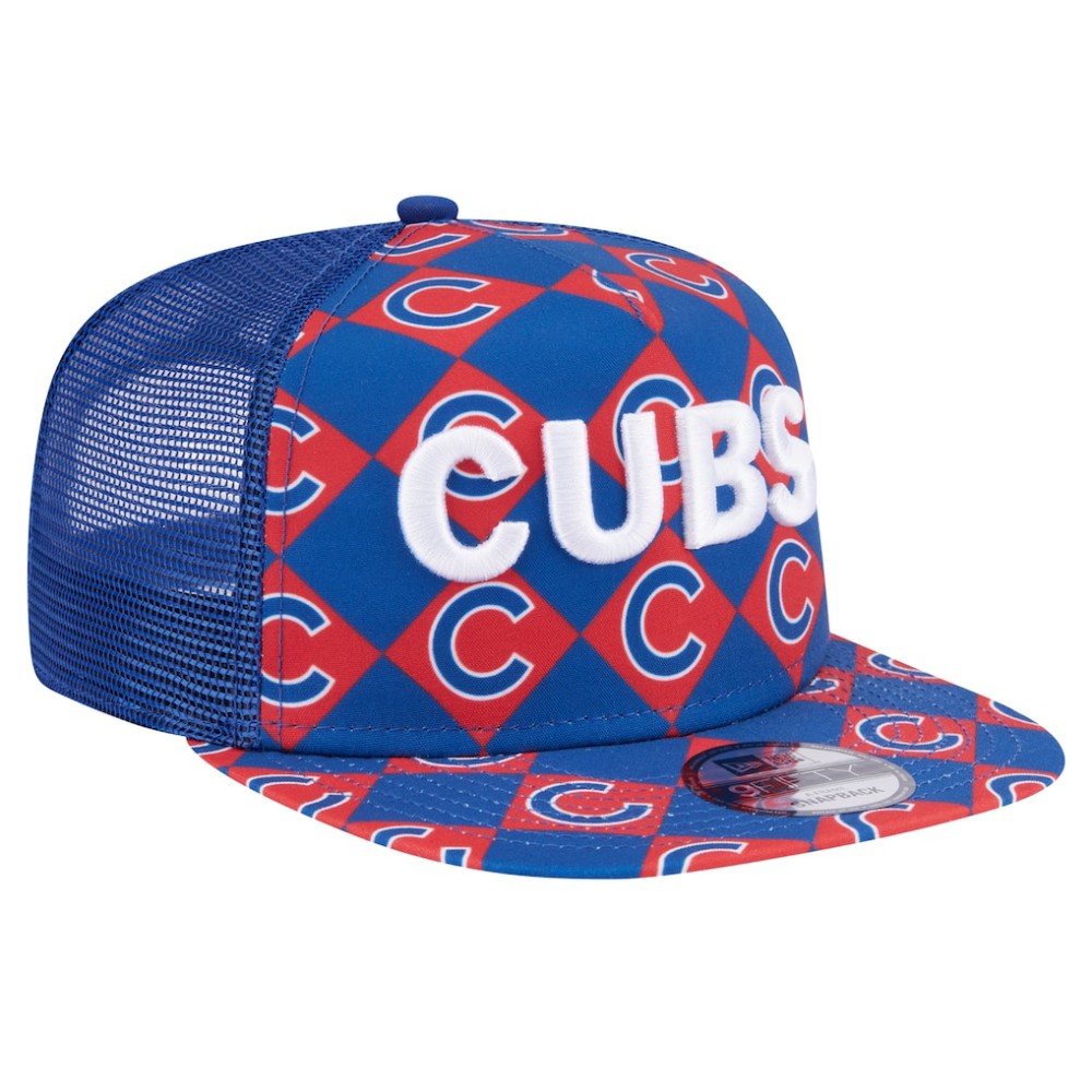 Chicago Cubs New Era Seeing Diamonds A-Frame Trucker 9FIFTY Snapback Hat - MLB Hats
