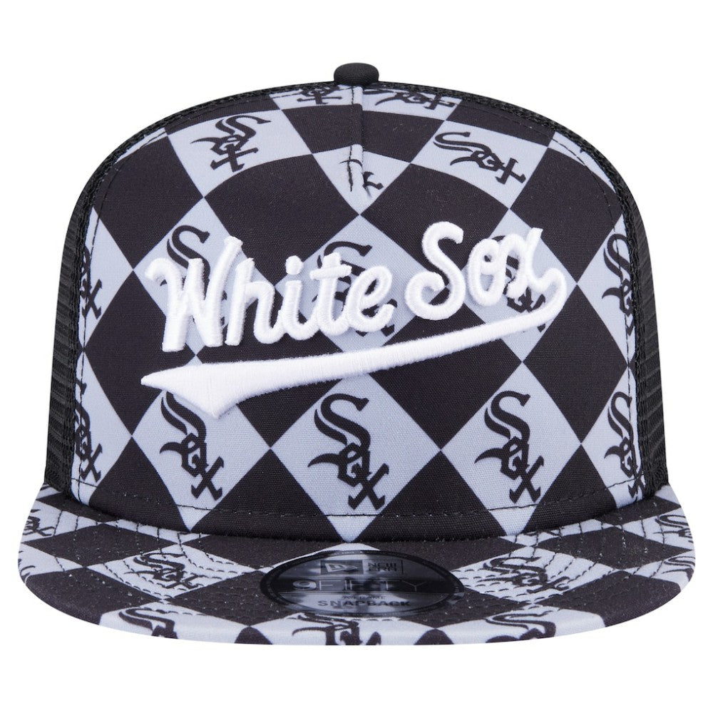 Chicago White Sox New Era Seeing Diamonds A-Frame Trucker 9FIFTY Snapback Hat - MLB Hats