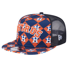Houston Astros New Era Seeing Diamonds A-Frame Trucker 9FIFTY Snapback Hat - MLB Hats