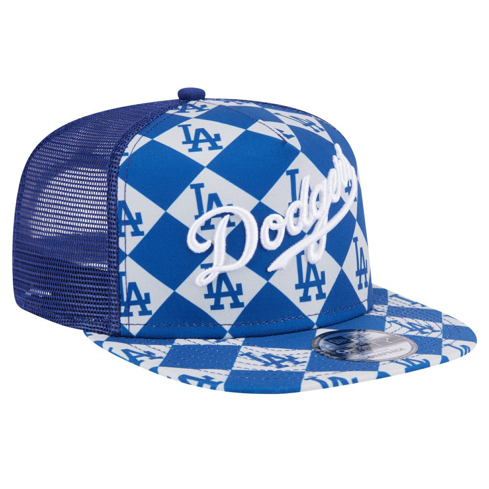 Los Angeles Dodgers New Era Seeing Diamonds A-Frame Trucker 9FIFTY Snapback Hat - MLB Hats