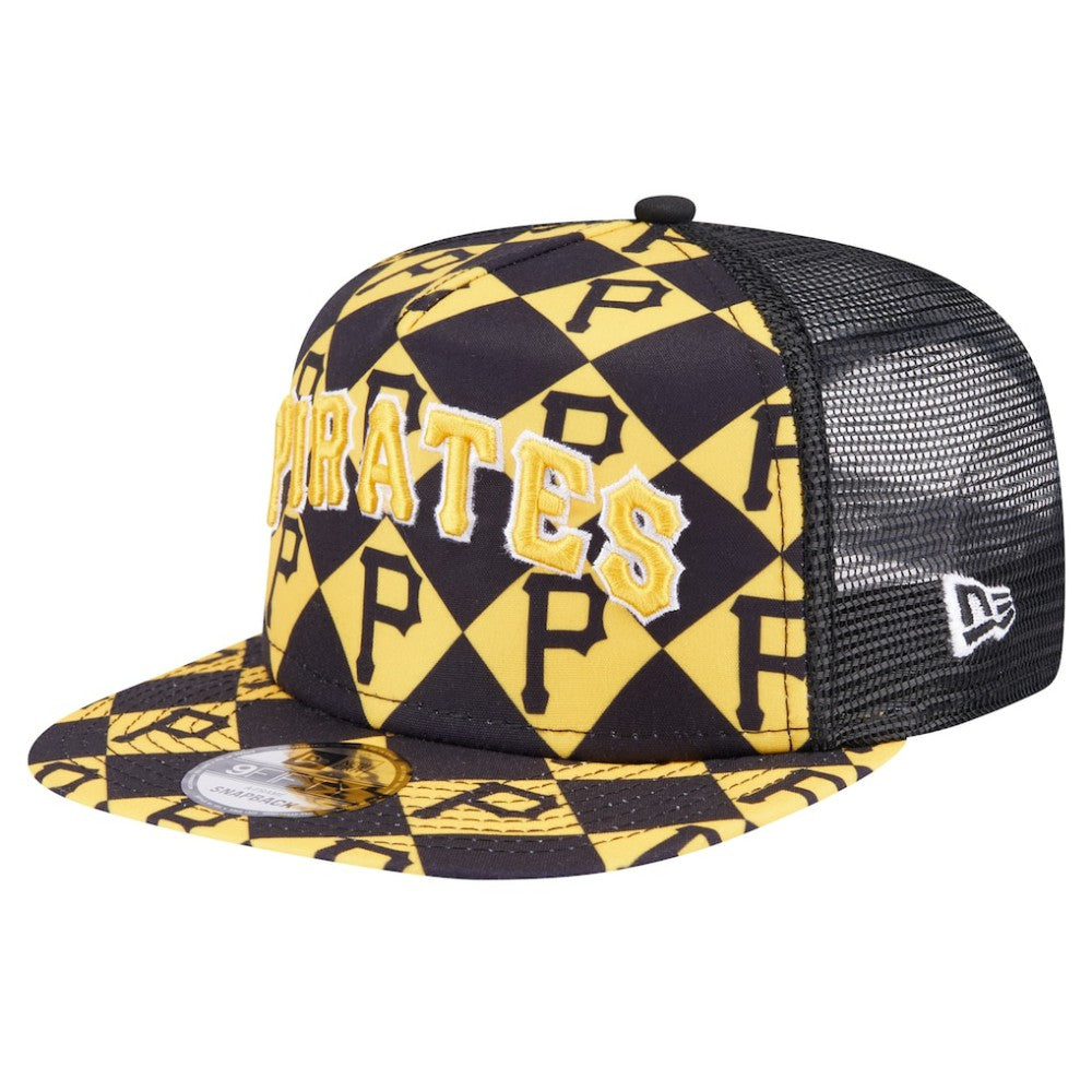 Pittsburgh Pirates New Era Seeing Diamonds A-Frame Trucker 9FIFTY Snapback Hat - MLB Hats