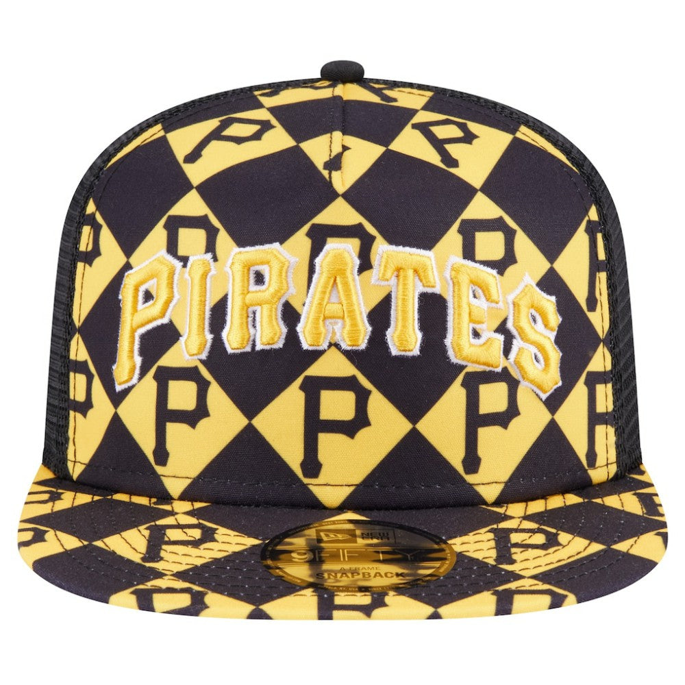 Pittsburgh Pirates New Era Seeing Diamonds A-Frame Trucker 9FIFTY Snapback Hat - MLB Hats