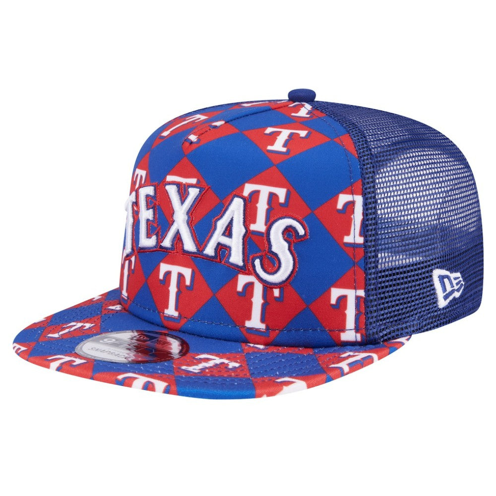 Texas Rangers New Era Seeing Diamonds A-Frame Trucker 9FIFTY Snapback Hat - MLB Hats
