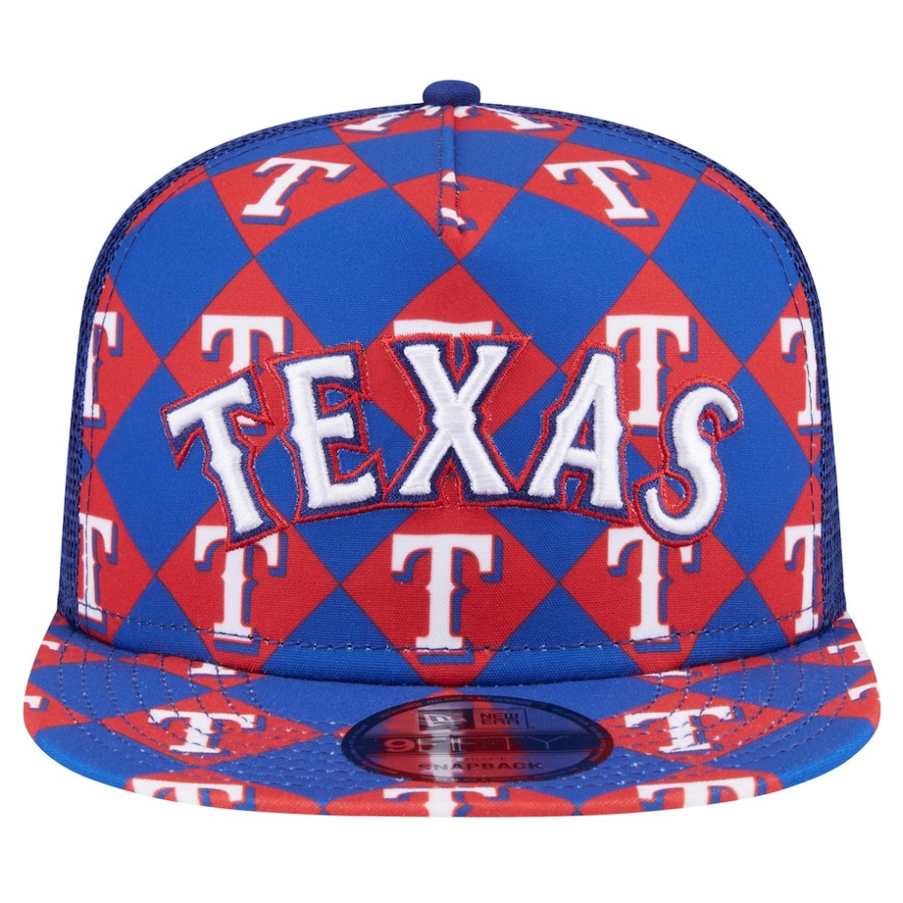 Texas Rangers New Era Seeing Diamonds A-Frame Trucker 9FIFTY Snapback Hat - MLB Hats