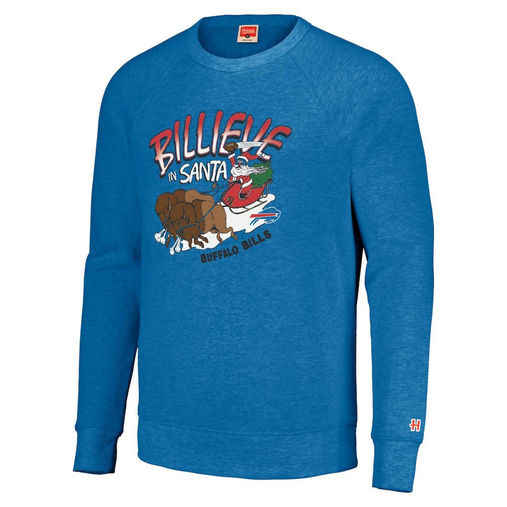 Buffalo Bills Homage Unisex Holiday Raglan Tri-Blend Pullover Sweatshirt | NFL New
