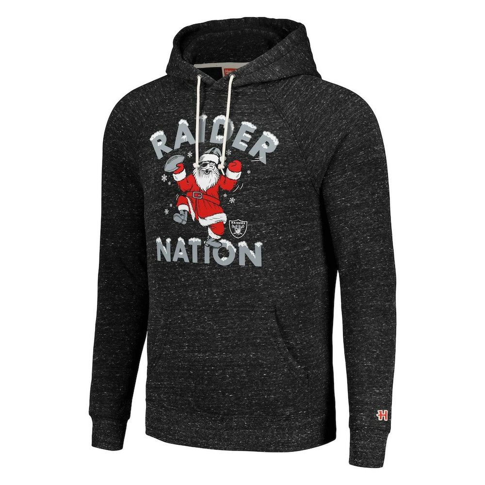 Las Vegas Raiders Homage Unisex Holiday Raglan Tri-Blend Pullover Hoodie | NFL On sale