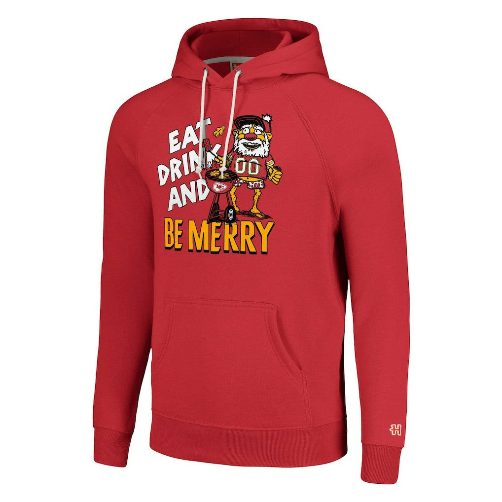 Kansas City Chiefs Homage Unisex Holiday Raglan Tri-Blend Pullover Hoodie | NFL Hot