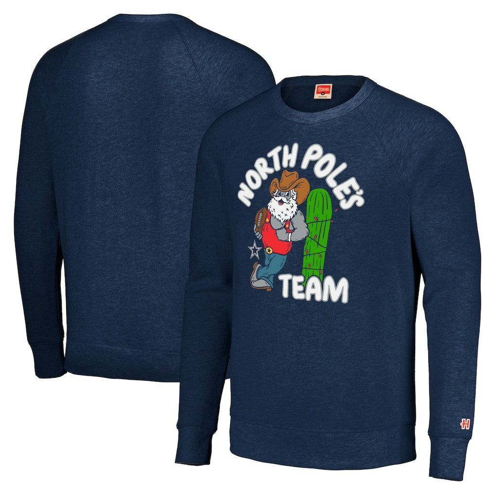Dallas Cowboys Homage Unisex Holiday Raglan Tri-Blend Pullover Sweatshirt | NFL New